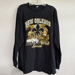 New Orleans Saints Black & Gold Spirit Fleur de Lis Delta Long Sleeve T-Shirt XL